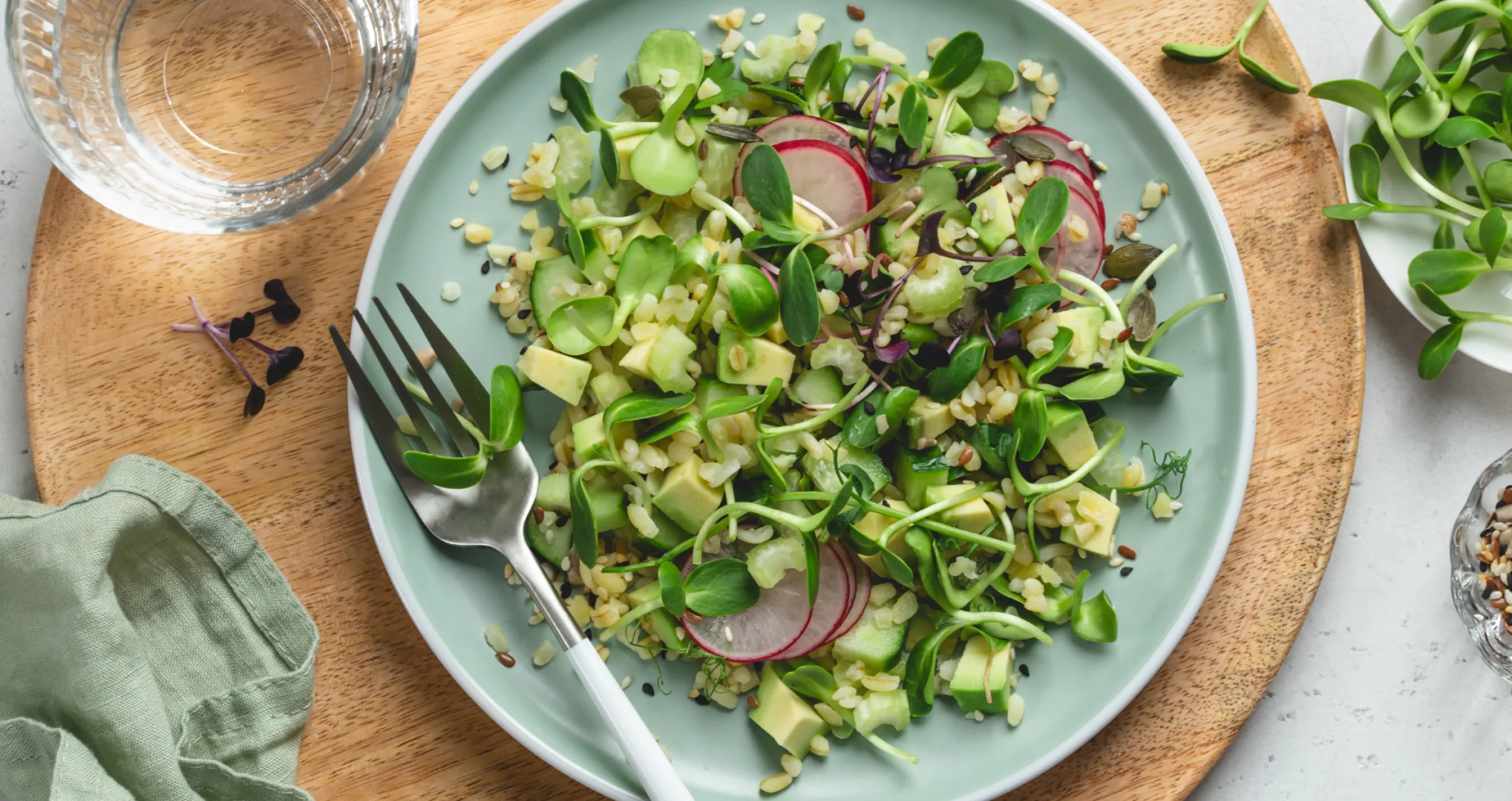 salade boulgour radis petit pois concombre