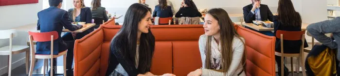 two women talking