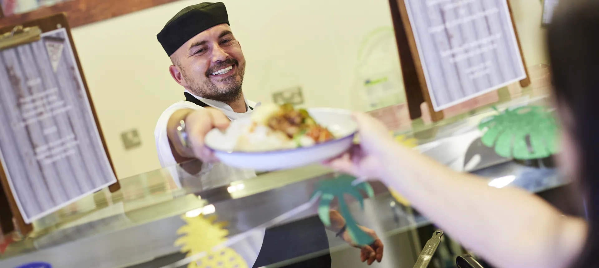 Chef serving