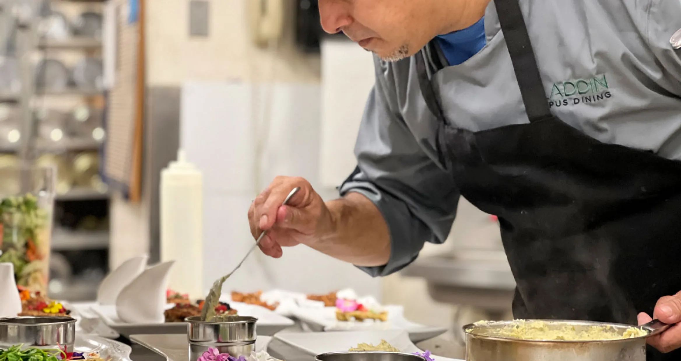 Chef Hector Ruiz plating