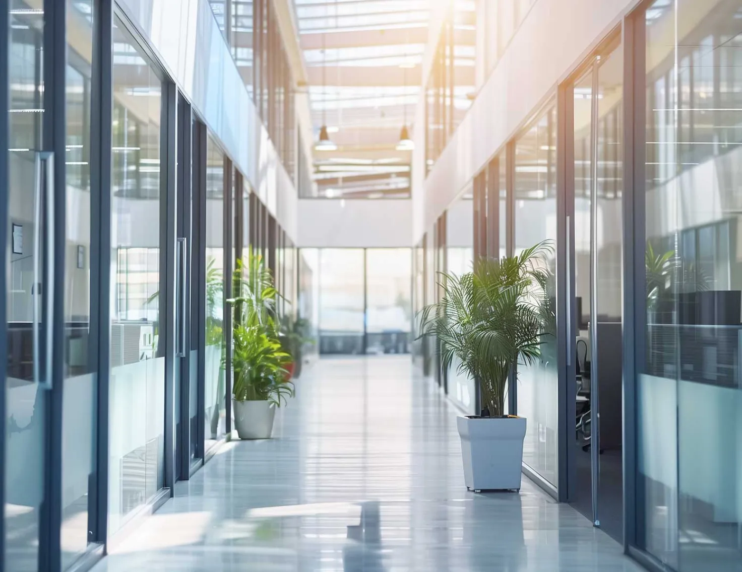 Hallway of office building