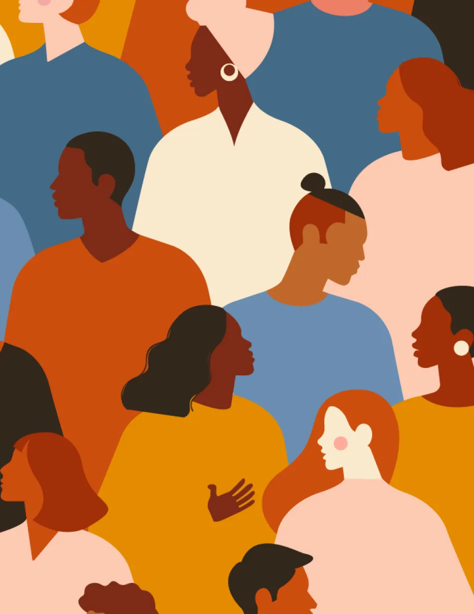 Illustrations of a diverse group of people