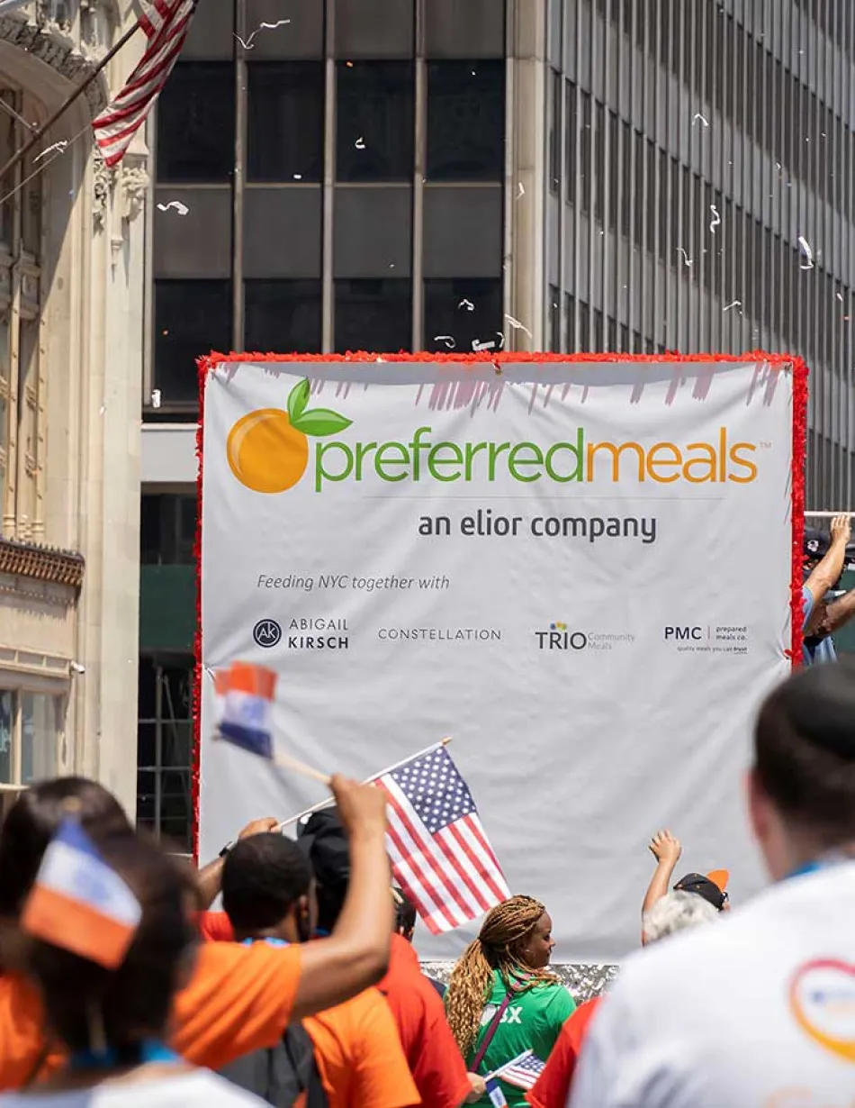 Preferred Meals float in NYC Hometown Heroes Parade