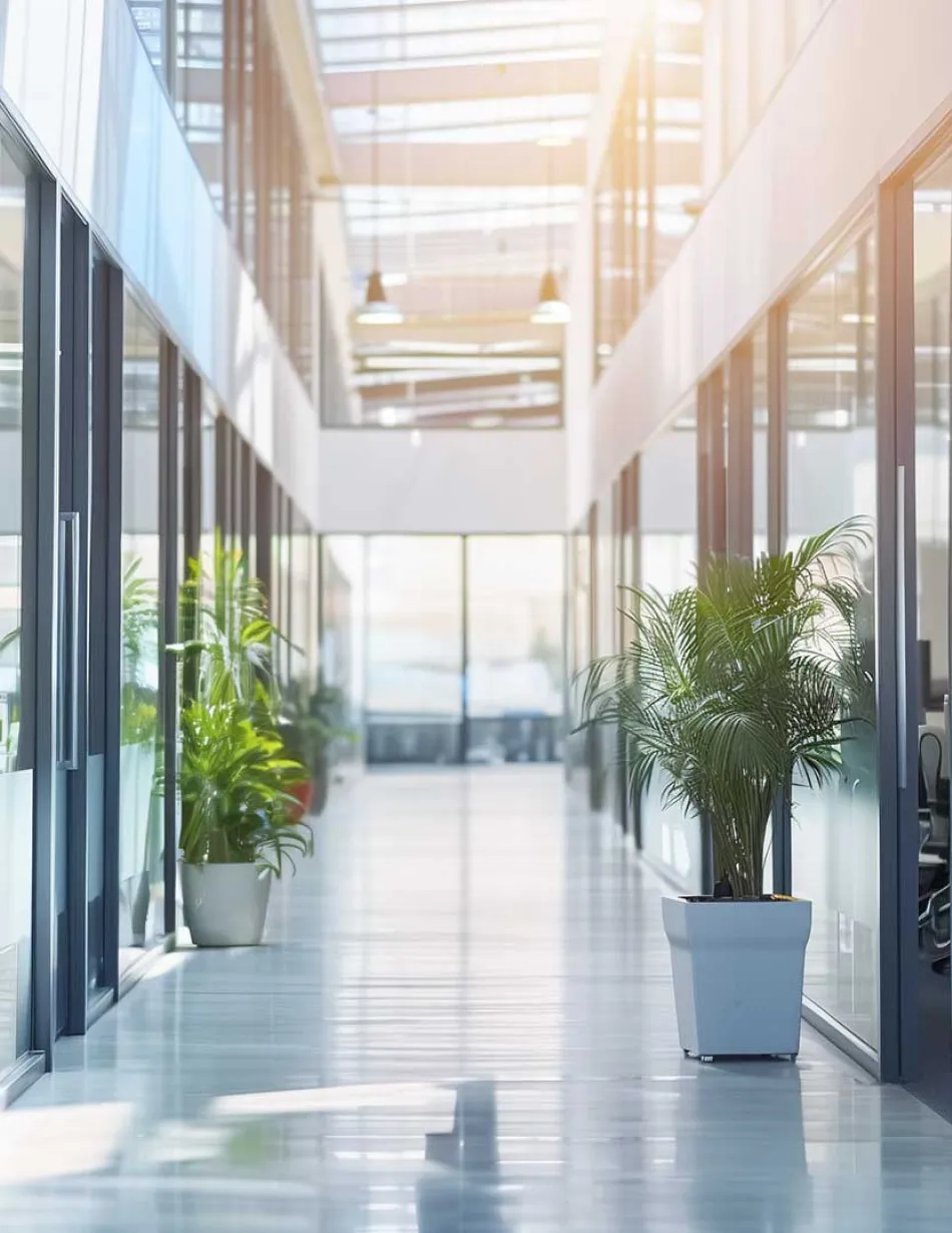 Hallway of office building