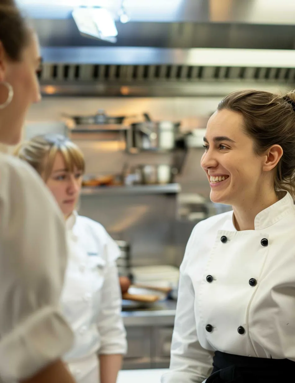 Female chefs in restaurant kitchen