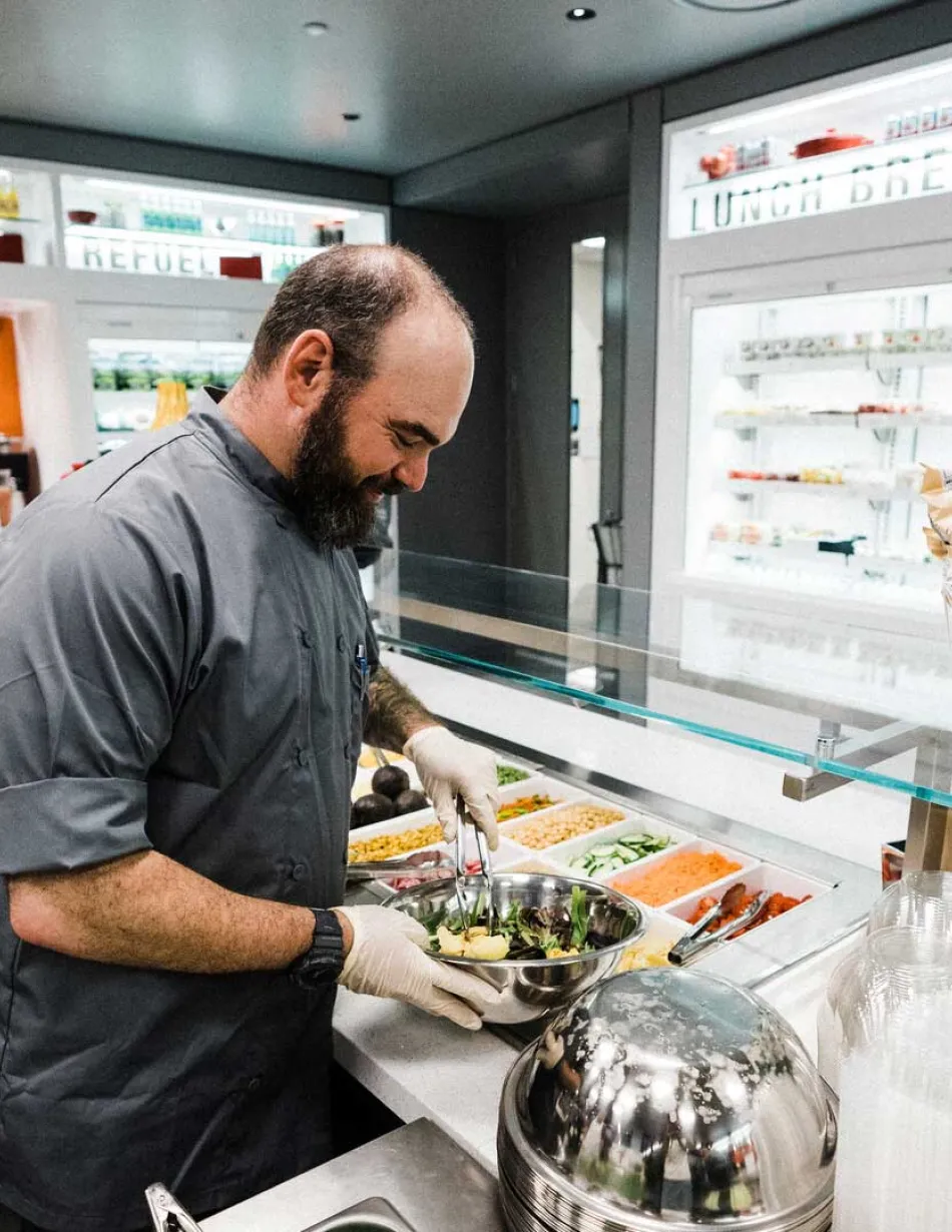 Chef preparing salad