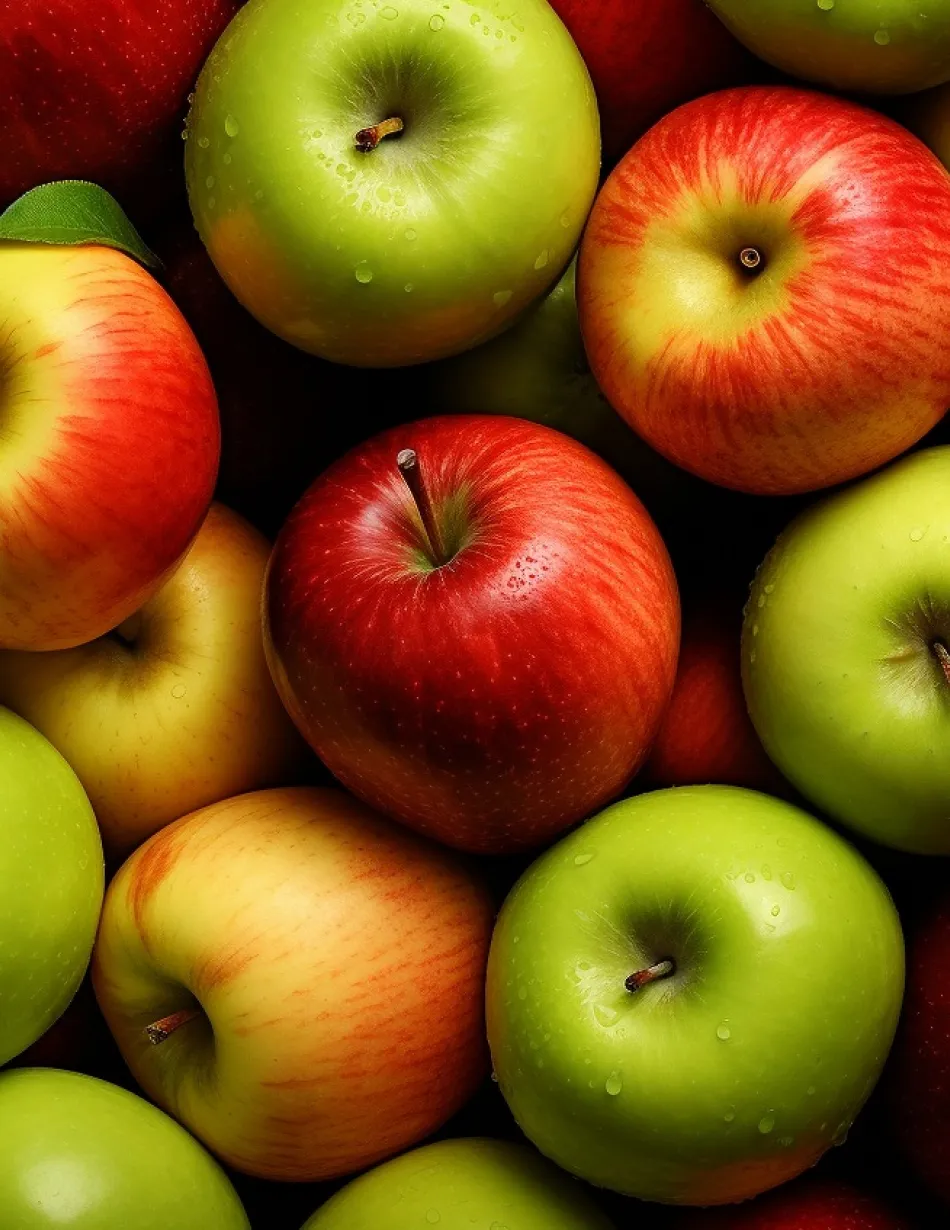 Red and green apples